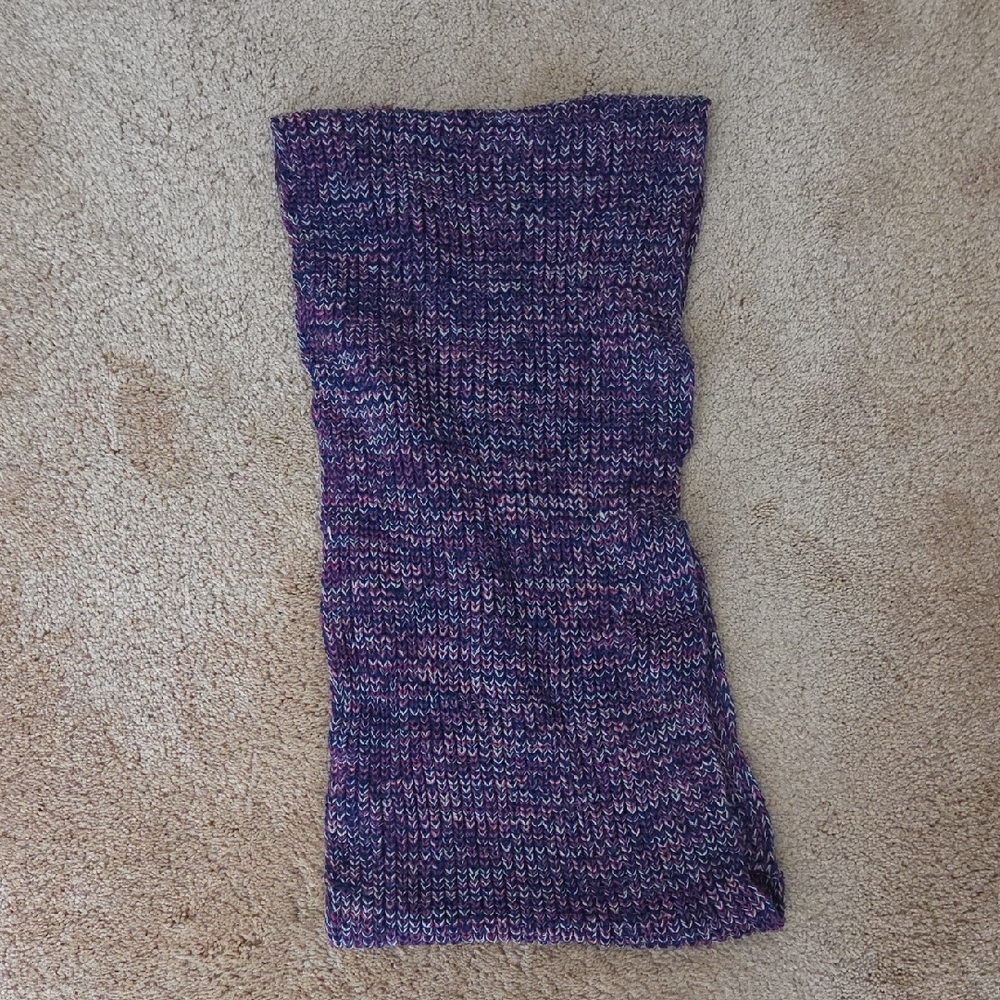 Purple Knit Circular Scarf